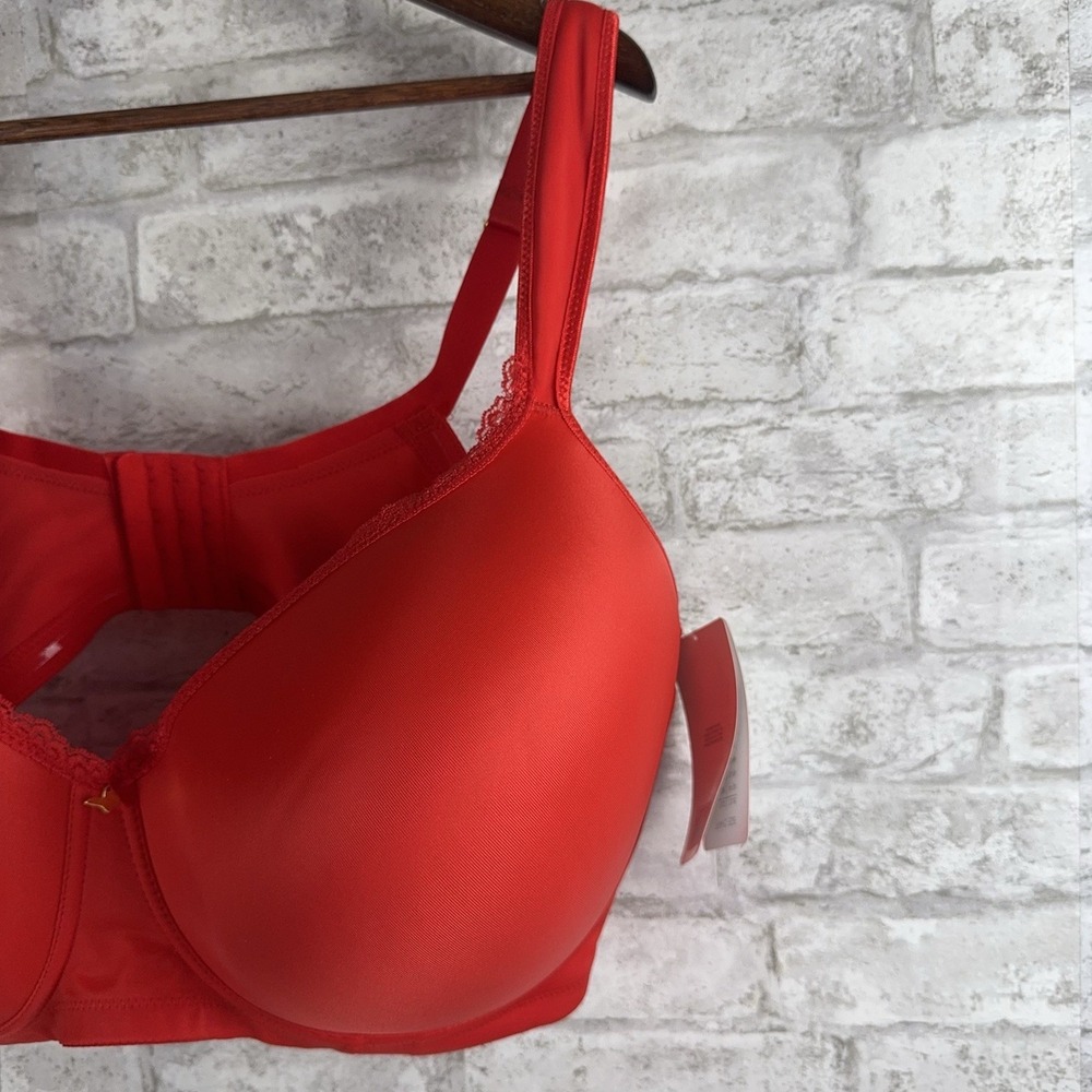 New Ashley Stewart Butterfly Bra Red Smooth Cup Full Coverage Size 42G 42 G‎ - Picture 2 of 11